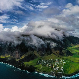 Cold and wet weather blankets Tristan da Cunha Island, the most remote permanent human settlement on Earth.