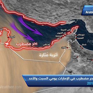 تنبيه:عودة الرياح الشمالية والأتربة والبحر المضطرب اعتباراً من السبت