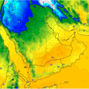 السعودية | كتلة هوائية باردة تندفع نحو الشمال الخميس والجمعة وتؤثر على وسط المملكة والرياض مطلع الأسبوع