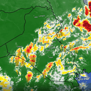 العراق : تحديث الساعة 7:20 مساءً سُحب رعدية قوية على بعض المناطق