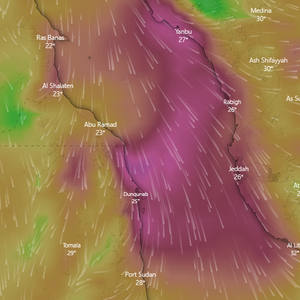 السعودية | رياح نشطة وبحر مضطرب في جدة وينبع يومي الجمعة والسبت