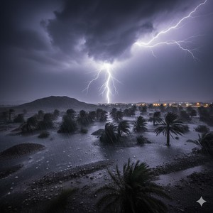 الأرصاد | تحذير أحمر من الأمطار الغزيرة والبَرَد في عدة مناطق بالمملكة حتى مساء السبت