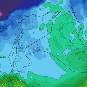 استمرار تأثير المُنخفض الجوي العميق نهار الخميس قبل أن يتحرك سريعًا إلى شمال العراق ليلاً فيما تتأثر المملكة بالكتلة الهوائية شديدة البرودة المُندفعة خلفه