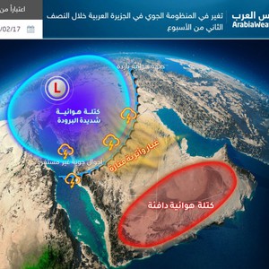 السعودية | رياح قوية وموجات غبار متوقعة في مناطق واسعة نهار الأربعاء