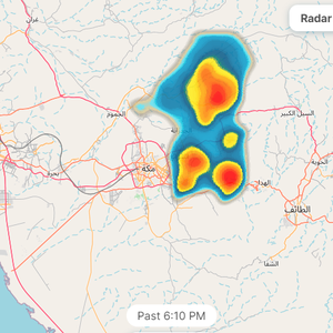 مكة المكرمة | سحب رعدية تقترب من الشرق وأمطار محتملة الساعة القادمة