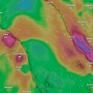 السعودية | تزايد تأثير الرياح الموسمية على سواحل جازان وعسير وفرص عالية للغبار الأيام القادمة