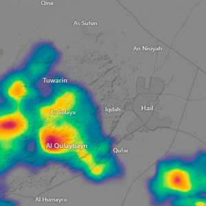 حائل - 5:10م | سحب رعدية تتشكل غرباً قد تدفع بالرياح الهابطة والغبار نحو مدينة حائل الساعة القادمة