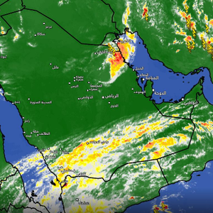 تحديث 12:30م | حزام من السحب الرعدية يتحرك نحو النعيرية وربما الجبيل والدمام الساعات القادمة