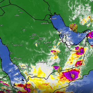 السعودية - تحديث 5:50م | سُحب رعدية تبدأ بالتشكل شرق الدوادمي وأخرى في الشرقية