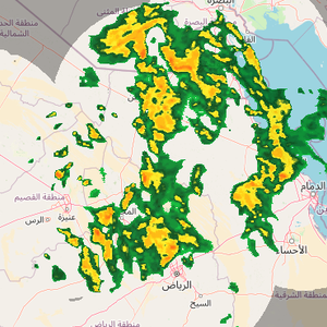 السعودية 5:55 فجراً | سحب رعدية وأمطار في أجزاء واسعة من شرق ووسط المملكة