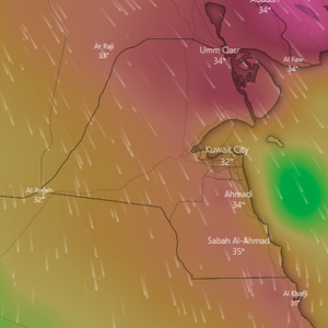 الكويت | رياح نشطة وغبار متوقع بنسب متفاوتة يوم الخميس