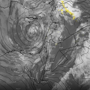 تحديث الساعة6:15 مساءً .. إنتظام في الهطولات المطرية و إستمرار إثارة الغبار في المناطق الصحراوية 