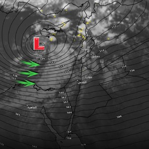 الأردن | تصاعد منتظر في التأثيرات المباشرة للمنخفض الجوي على المملكة هذه الليلة ونهار الإثنين