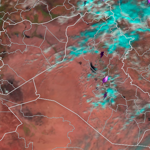 العراق - تحديث 1:30 ظهراً : سحب ركامية ماطرة على مناطق متفرقة بمافيها العاصمة بغداد