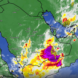 تحديث 11:40م | عواصف رعدية شديدة وممطرة تجتاح الربع الخالي الان