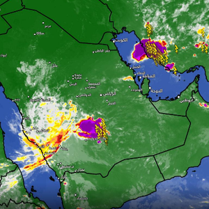 تحديث 2:15م | سحب رعدية قوية تسيطر الان على جنوب غرب الرياض ووادي الدواسر