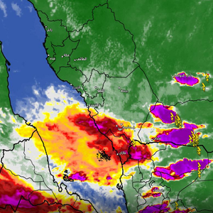 عاجل - نجران | تدفق جديد للسحب الرعدية الماطرة بغزارة والسيول وادرة بقوة خلال النصف ساعة القادمة .. تفاصيل
