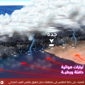 Djeddah | Un front froid accompagné de violents orages et de grêle traversera le ciel de Djeddah à l&#39;aube et mardi matin.