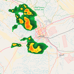 الرياض - 2:30م | تطور لسحب رعدية حول العاصمة الرياض وارتفاع لفرص الأمطار والغبار خلال الساعة القادمة