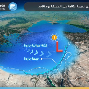 الأردن | منخفض جوي مُصنف من الدرجة الثانية يؤثر على المملكة اعتباراً من صباح الأحد