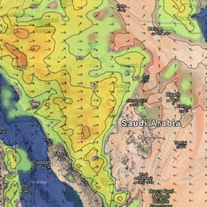غبار وأتربة مثارة يوم الخميس على اجزاء من وسط وجنوب غرب المملكة