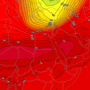 The growth of the tropical high pressure system, which is the main culprit behind the heat dome phenomenon that causes heat waves during the summer.