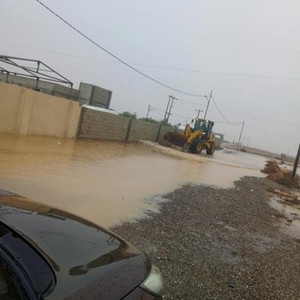 مياه الامطار تداهم منازل في لواء القطرانة بمحافظة الكرك