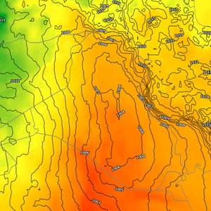 العراق | مُنخفض جوي حراري يترافق مع كُتلة هوائية حارة وغُبار على بعض المناطق نهاية الأسبوع