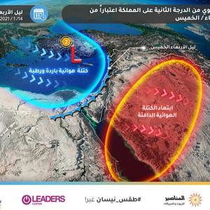 الأردن | تفاصيل المنخفض الجوي المتوقع أن يبدأ ليل الأربعاء/الخميس