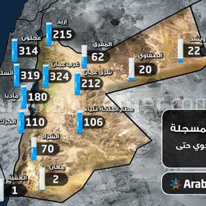 خارطة توضيحية : كميات الأمطار المُسجلة في المملكة منذ بداية موسم الأمطار حتى اللحظة
