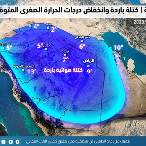 السعودية | تنبيه من اشتداد البرد والانخفاض الحاد على الحرارة الليلة وارتفاع احتمالية الإصابة بأمراض البرد والانفلونزا