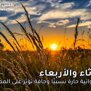الثلاثاء والأربعاء | كتلة هوائية حارة نسبيًا وجافة تؤثر على المملكة