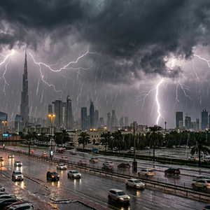 Important | A severe and exceptional rainy weather system will hit several Gulf countries at the end of the week, accompanied by strong lightning and hail.