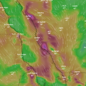 السعودية | توقعات بأجواء مغبرة على سواحل الغربية والأجزاء الداخلية منها يوم الثلاثاء تتركز في هذه المناطق