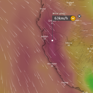 مدينة جدة | رياح نشطة مثيرة للغبار وبحر مضطرب نهار الخميس