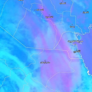 تحديث 2:20م : موجة غبارية مُتوسطة الكثافة تؤثر على حفر الباطن وتمتد نحو الرياض الساعات القادمة