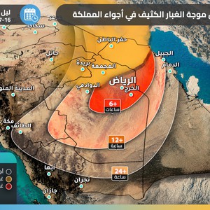 الرياض | تنبيه من موجات غبارية عالية الكثافة يتوقع تأثيرها على العاصمة خلال الساعات القادمة