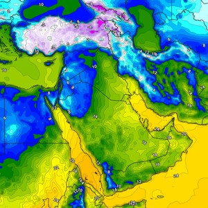 كتلة هوائية باردة تؤثر على المناطق الشمالية من المملكة الاحد