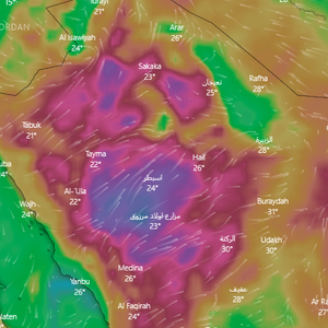 السعودية | تنبيه من رياح قوية تلامس 100 كم وفرص للغبار في هذه المناطق يوم السبت  