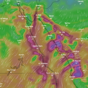 السعودية | رياح نشطة إلى قوية السرعة وأجواء مغبرة يُتوقع تأثيرها على سواحل غرب المملكة الخميس والجمعه