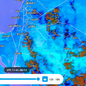 الأردن | سحب ركامية ممطرة ورياح هابطة وغبار في بعض مناطق المملكة الآن  