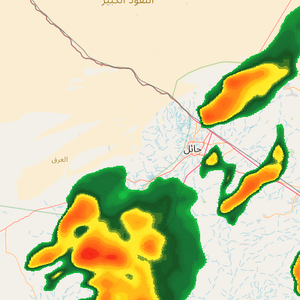 حائل - 3:30م | سحب رعدية جديدة تتقدم نحو حائل قادمة من الغرب وتنبيه تجدد الأمطار وزخات البرد والرياح الهابطة