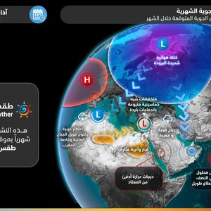 النشرة الشهرية | بداية باردة في بعض المناطق .. وتحسن فرص الامطار في النصف الثاني من مارس وخاصة في موسم المراويح