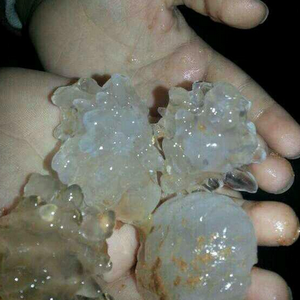 بالفيديو : عاصفة بردية شديدة تضرب طريق عرعر - طريف