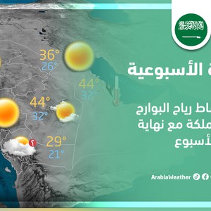النشرة الأسبوعية - السعودية | عودة نشاط رياح البوارح على المملكة مع نهاية الأسبوع