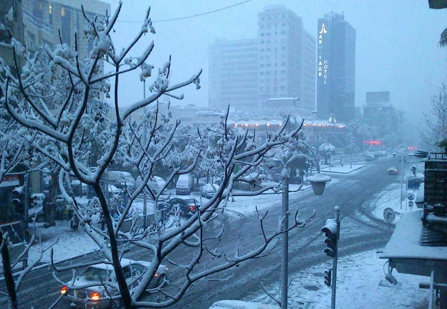 صور متنوعة من العاصفة الثلجية الأخيرة في جنوب سوريا