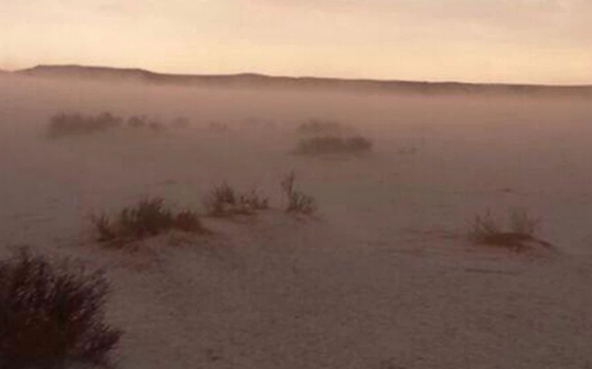 برد كثيف يغطي رمال الصحراء و كأنه ثلوج