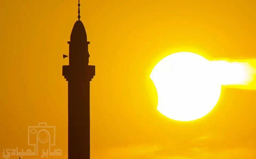كسوف الشمس في العاصمة عمّان – بدر الجديدة – تصوير صابر العبادي