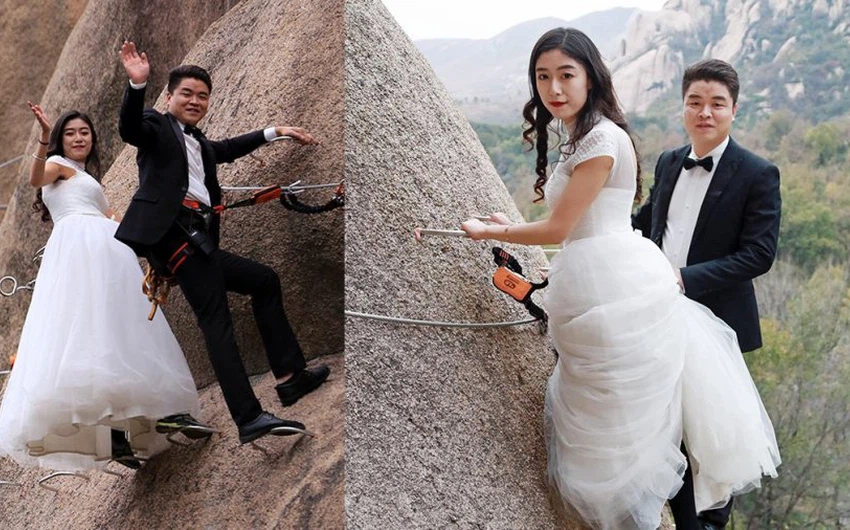En images, découvrez la cérémonie de mariage la plus dangereuse au monde