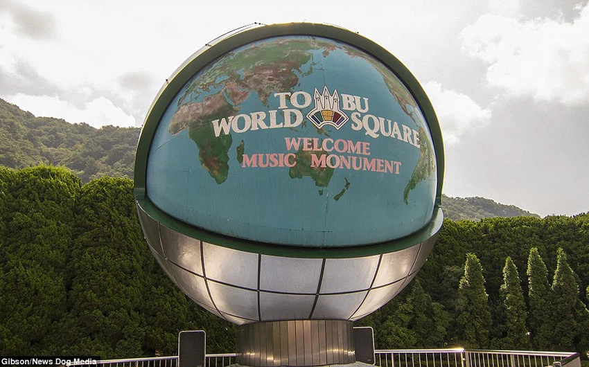 The most prominent 120 international tourist attractions in the `World Square` park in Japan